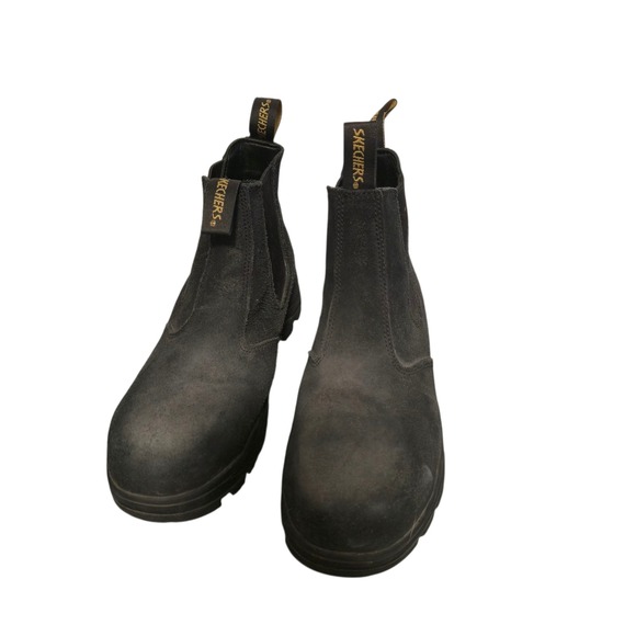 Skechers Relaxed Fit Slip Oil Resistant Black Chelsea Work Boot Mens 9.5 - Picture 5 of 7